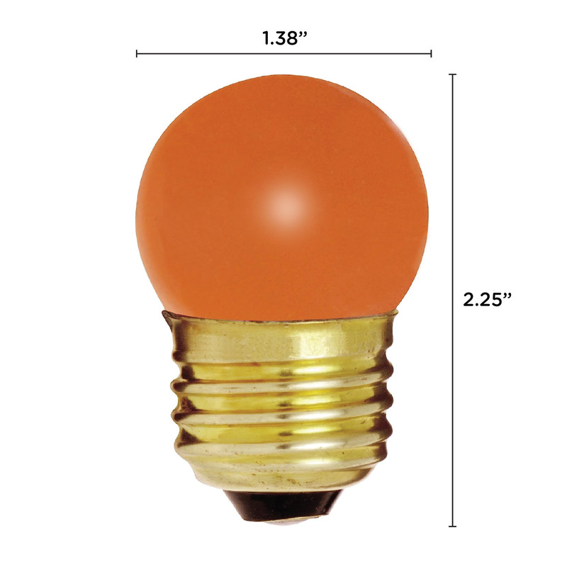 5 Pack S3610 CERAMIC ORANGE Mini Globe Sign Bulb 7.5W 120V S11 Medium Base E26 gallery