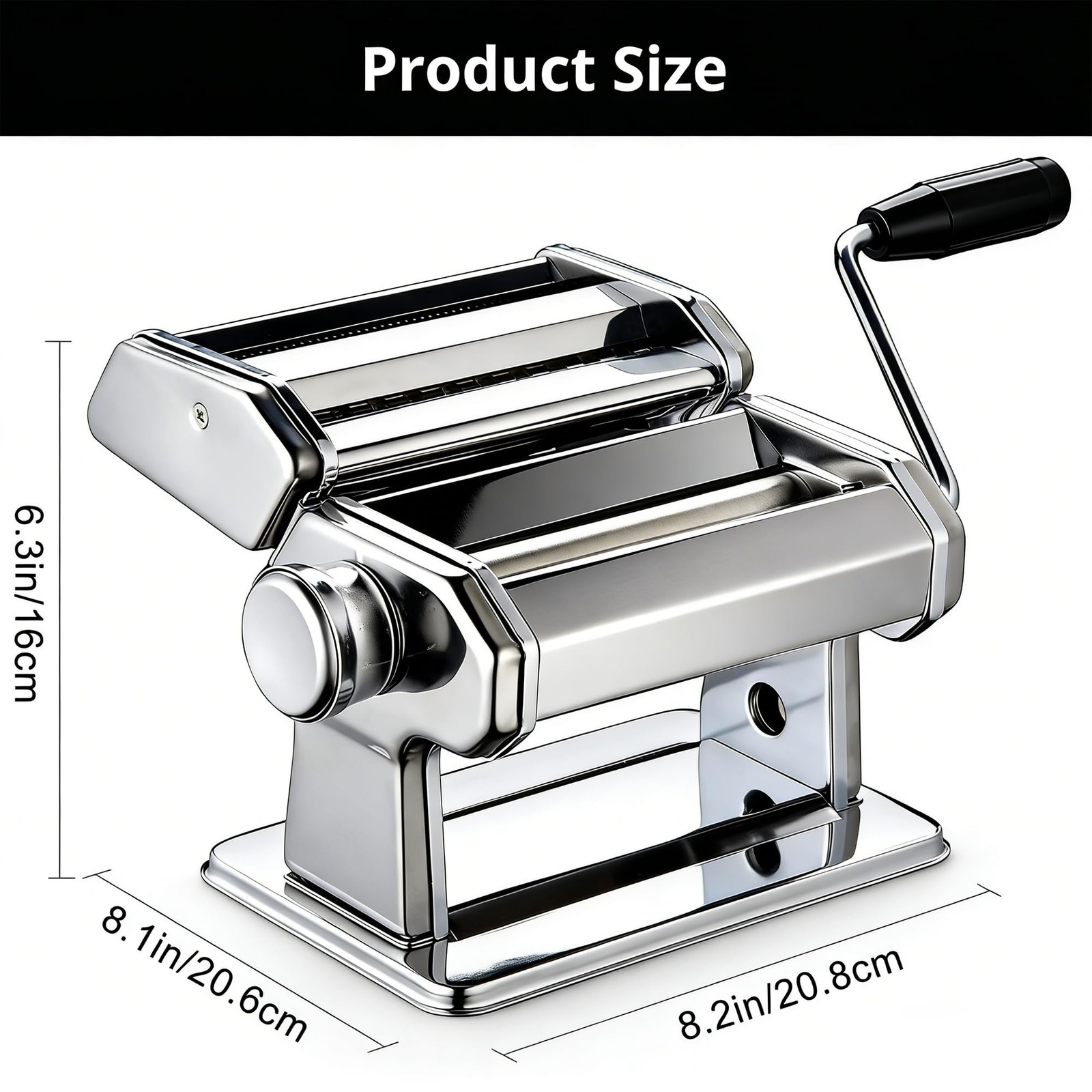 Stainless Steel Pasta Maker Manual Roller Machine 9 Thickness Settings Cutter gallery