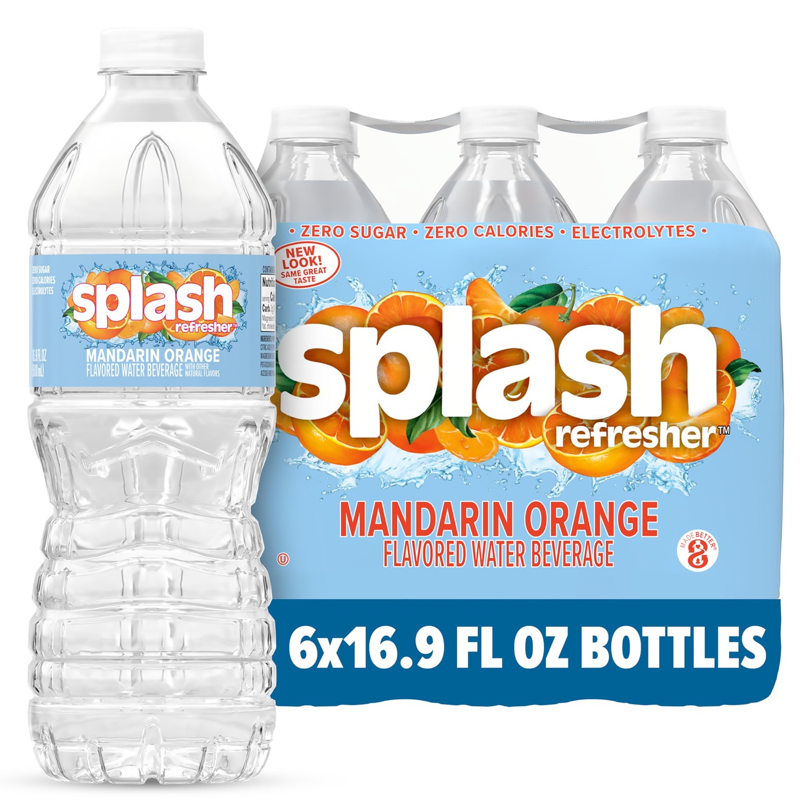 SPLASH REFRESHER Flavored Water Bottles, Mandarin 16.9 Fl Oz (Pack of 6) gallery