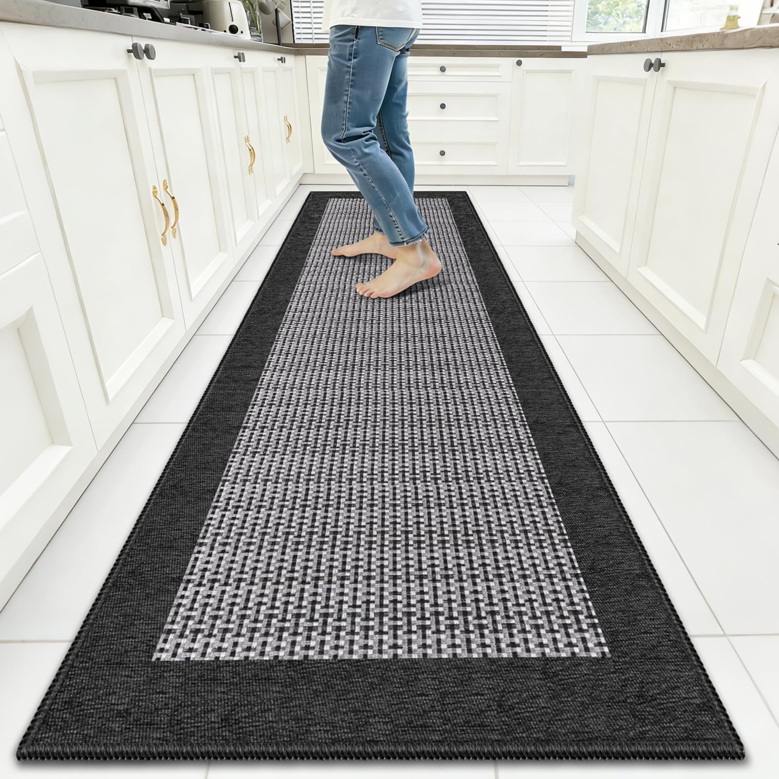 Machine Washable Kitchen Rug Non Slip Absorbent Floor Mat Chenille Carpet gallery
