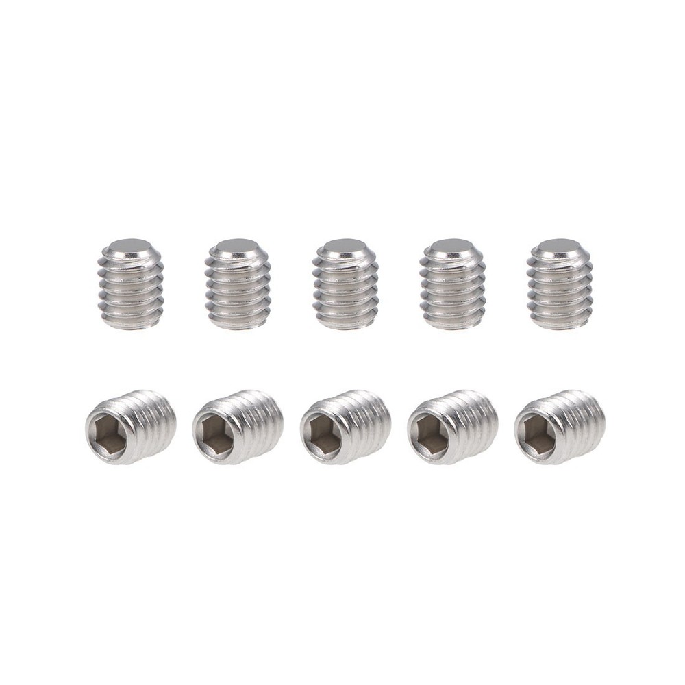 100Pack M3x4mm Internal Hex Socket Set Grub Screws Flat Point 304 Steel Screw