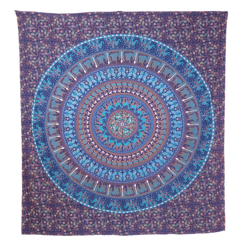 Elephant Camel Queen Wall Tapestry Blue Mandala Indian Hippie Hanging Decor Boho gallery
