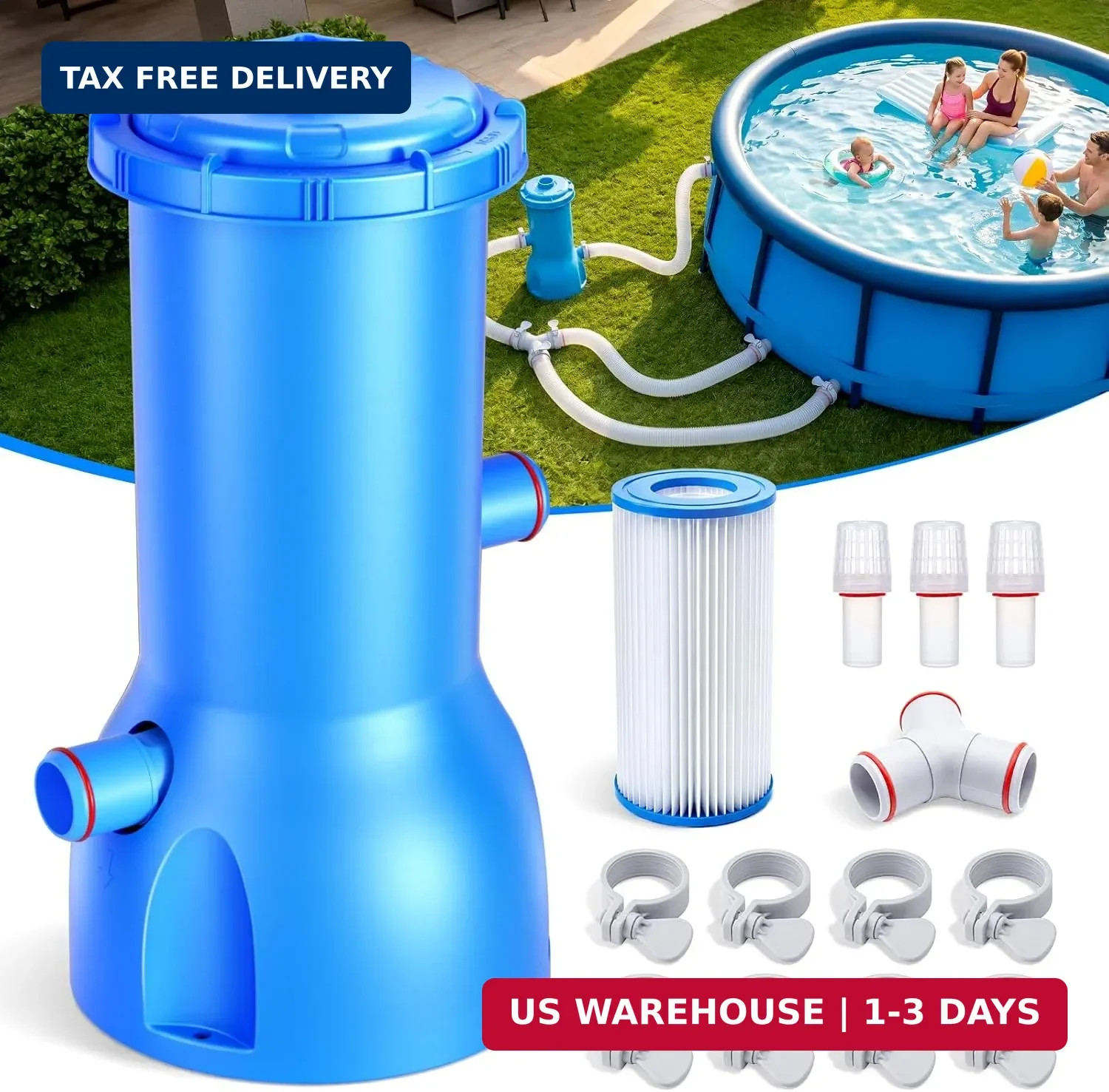 Pro 1000 GPH Pool Pumps Above Ground, Pool Pump with GFCI Safety Plug, Pool Filt gallery