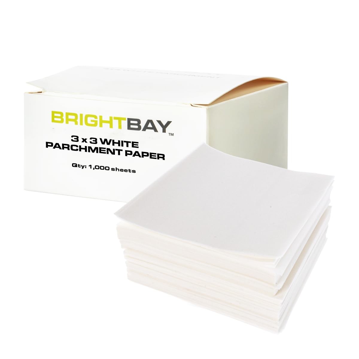 BrightBay 3x3 Inch Parchment Paper Squares - White (1000 3 x 3, gallery
