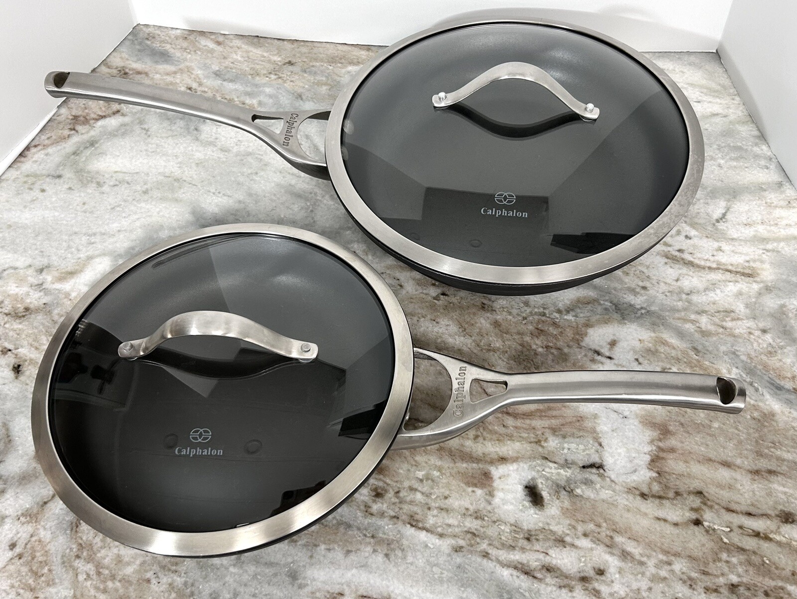 Set 2 Calphalon 10"& 12" Non Stick Hard Anodized Aluminum 1390 1392 Pan Skillet gallery