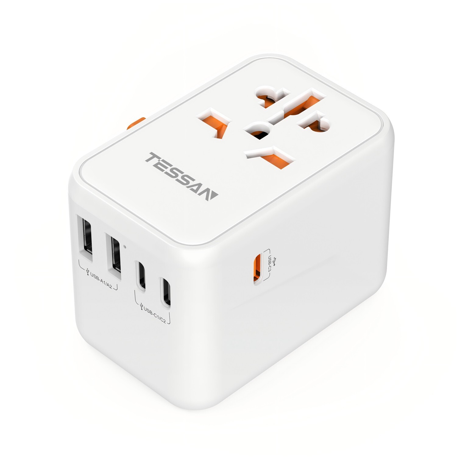 GaN 65W Universal Travel Adapter Worldwide with USB C USB A Ports Type C/G/A/I gallery