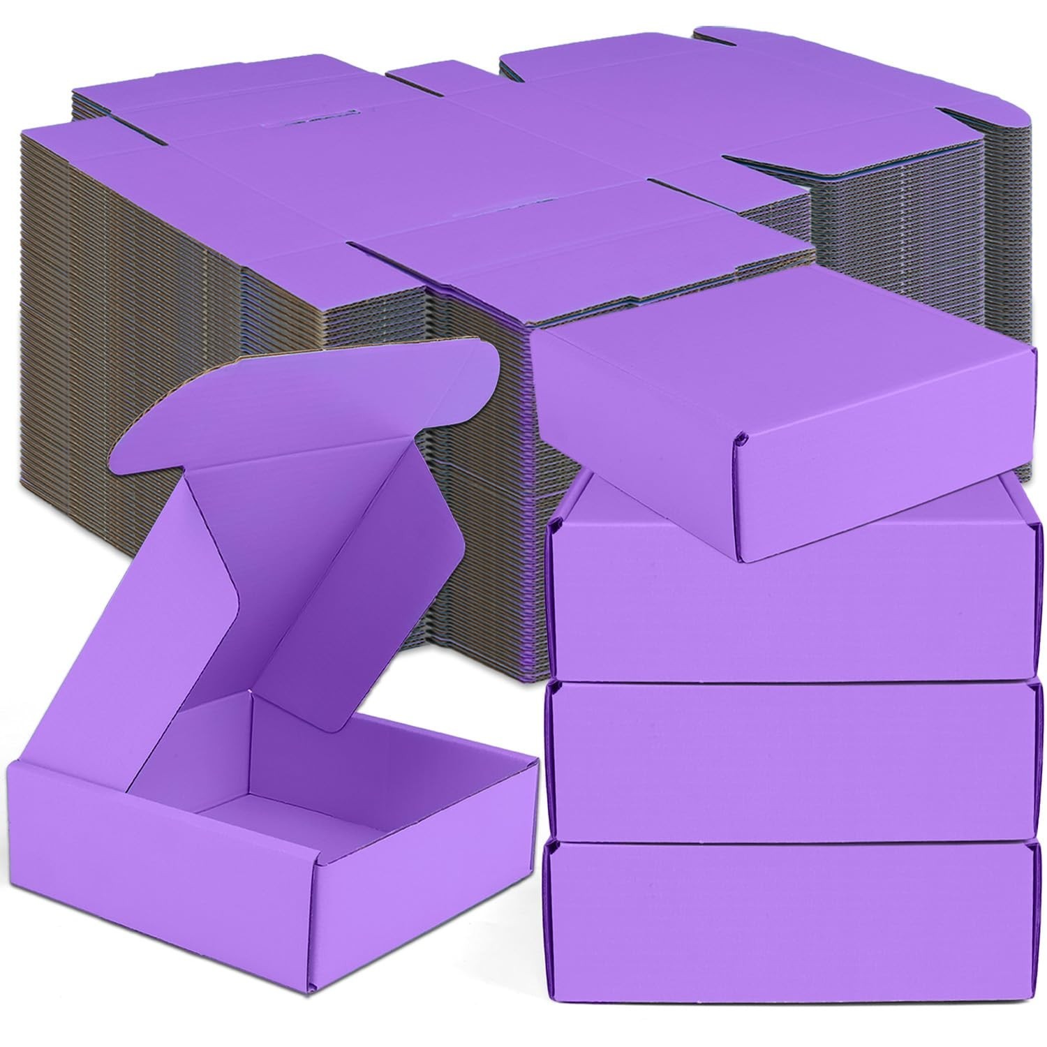Small Shipping Boxes, 50 Pack Cardboard Box Corrugated Mailer Boxes Small Cor... gallery
