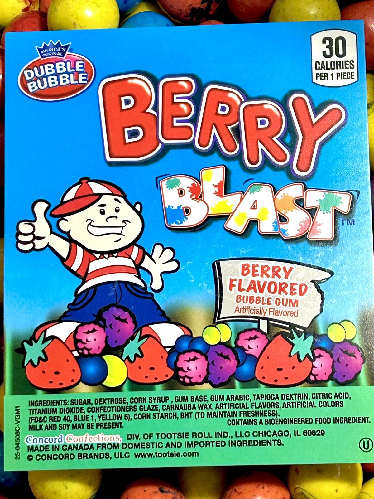 Dubble Bubble Gumballs One Inch Candy Bulk 1LB 3LB 4LB 5LB Berry Blast Flavor gallery