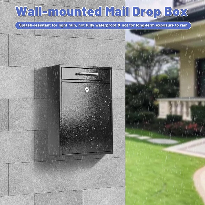KYODOLED Steel Key Lock Mail Boxes Outdoor, Locking Wall Mount Mailbox, Security gallery