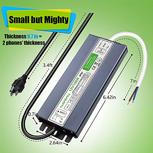 LED Driver 150 Watts Waterproof IP67 AC 110-260V to 12V 12.5A Low Voltage Tra... gallery
