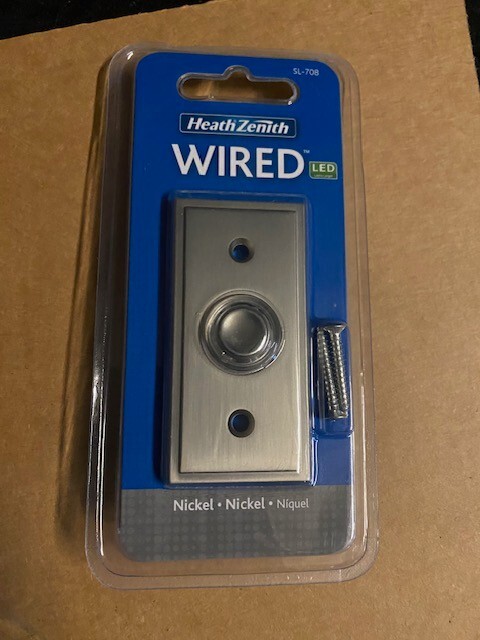 Heath Zenith Wired Nickel LED Lighted Doorbell Push-Button SL-708-90 gallery