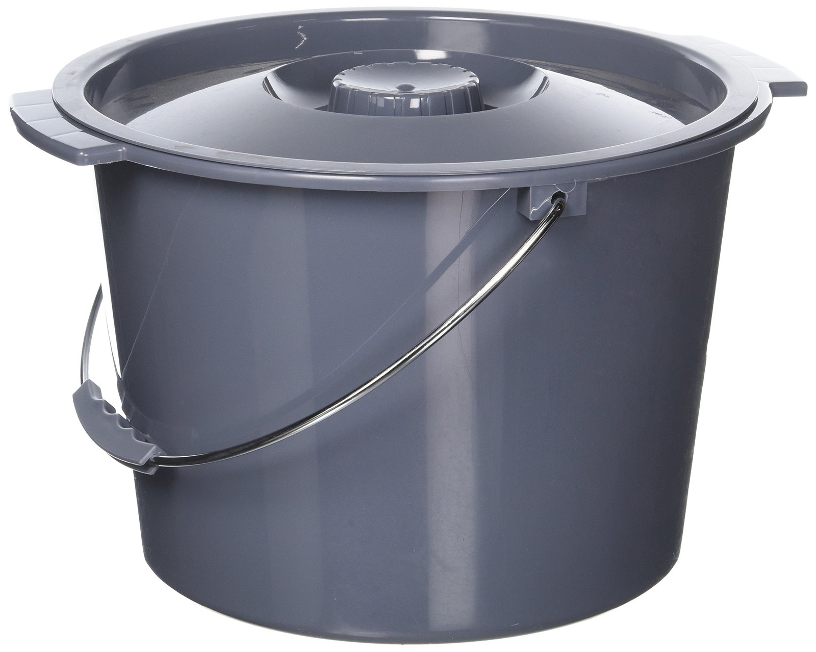 Medline Commode Bucket with Lid and Handle Case 1 Count (Pack of 1), Dark Gray gallery