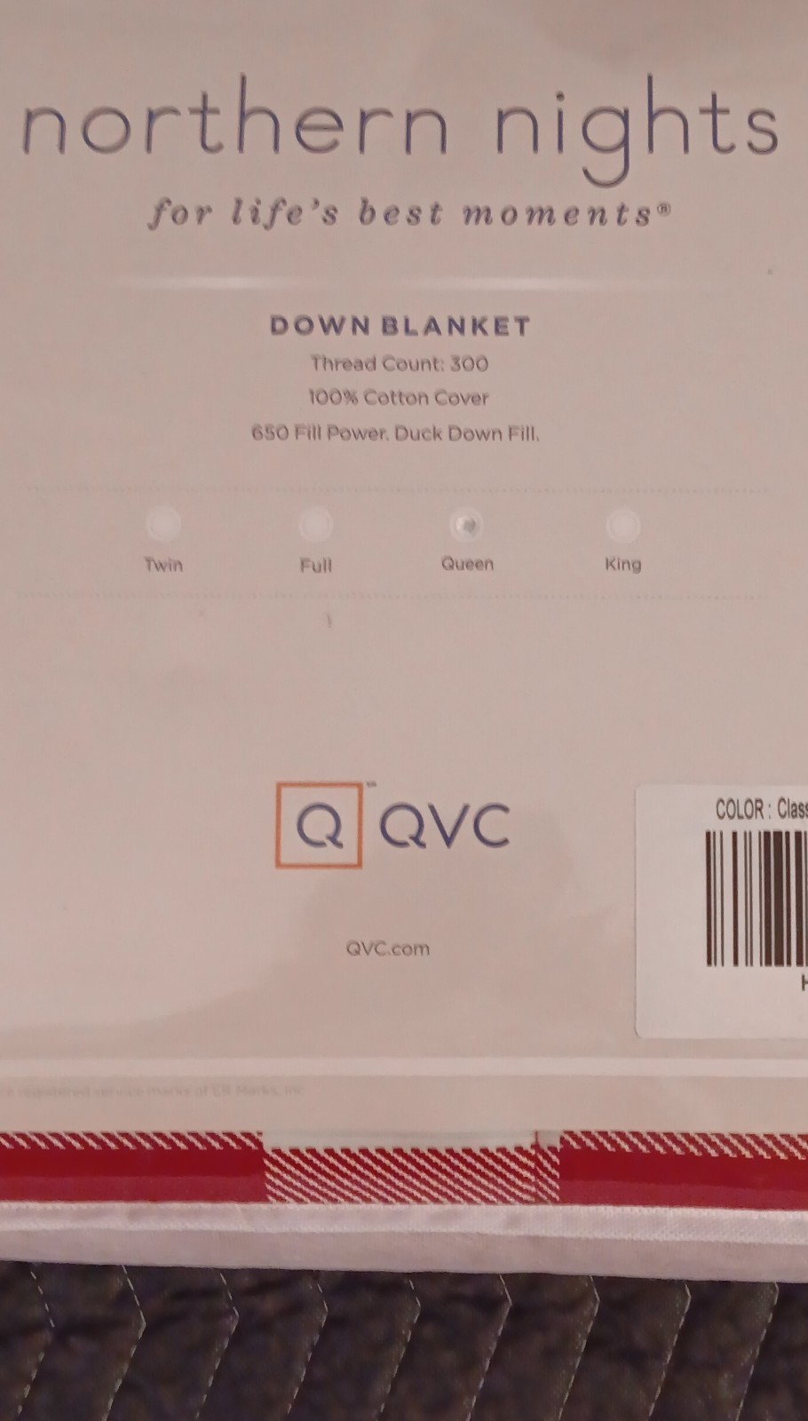 Northern Nights Queen Down Blanket Classic Red Plaid 300TC Cotton Duck Down gallery