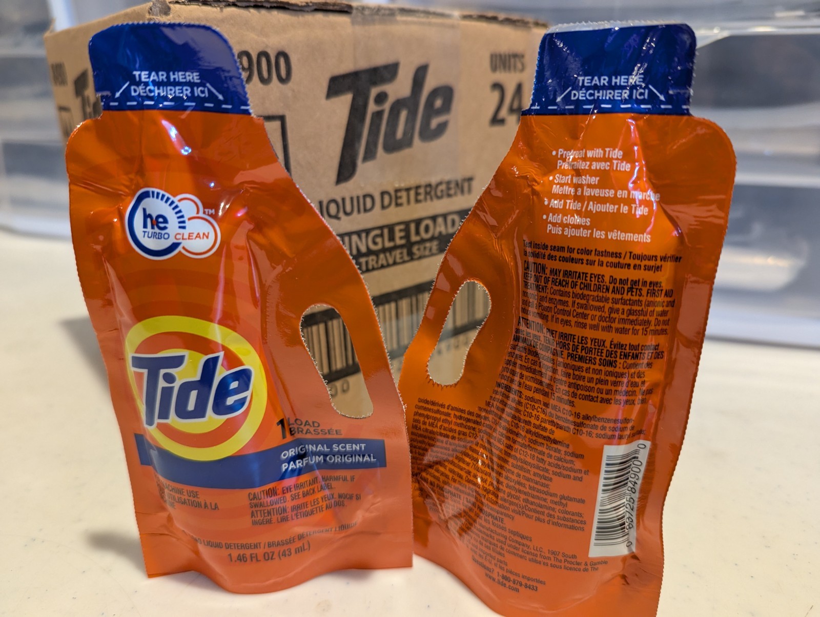 Tide Single Machine Load Liquid Laundry Detergent, 1 ct - Case of 24 for Camping gallery