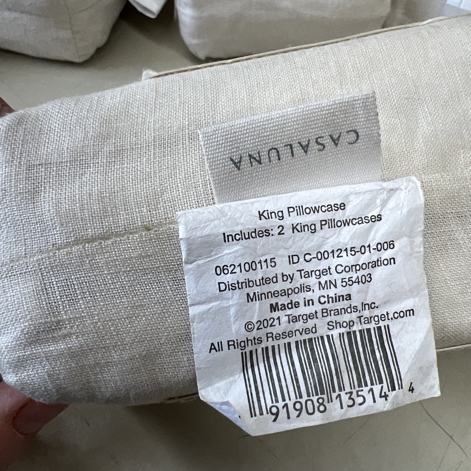 100% Washed Linen Solid Pillowcase Set - Casaluna Color Natural gallery