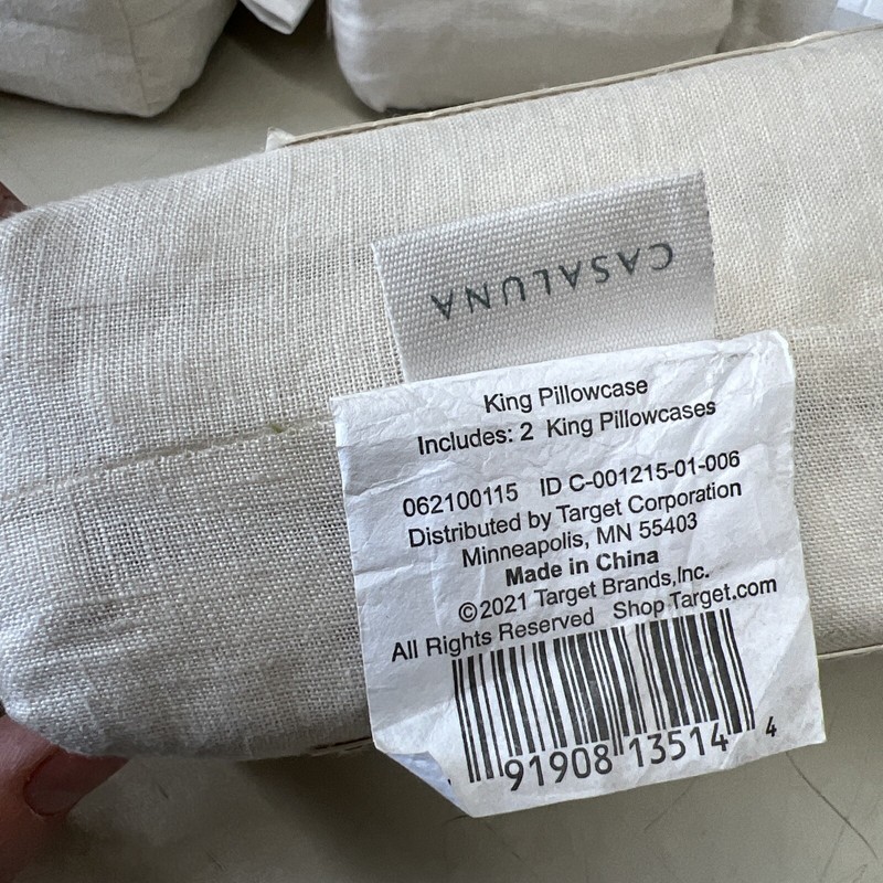 100% Washed Linen Solid Pillowcase Set - Casaluna Color Natural gallery