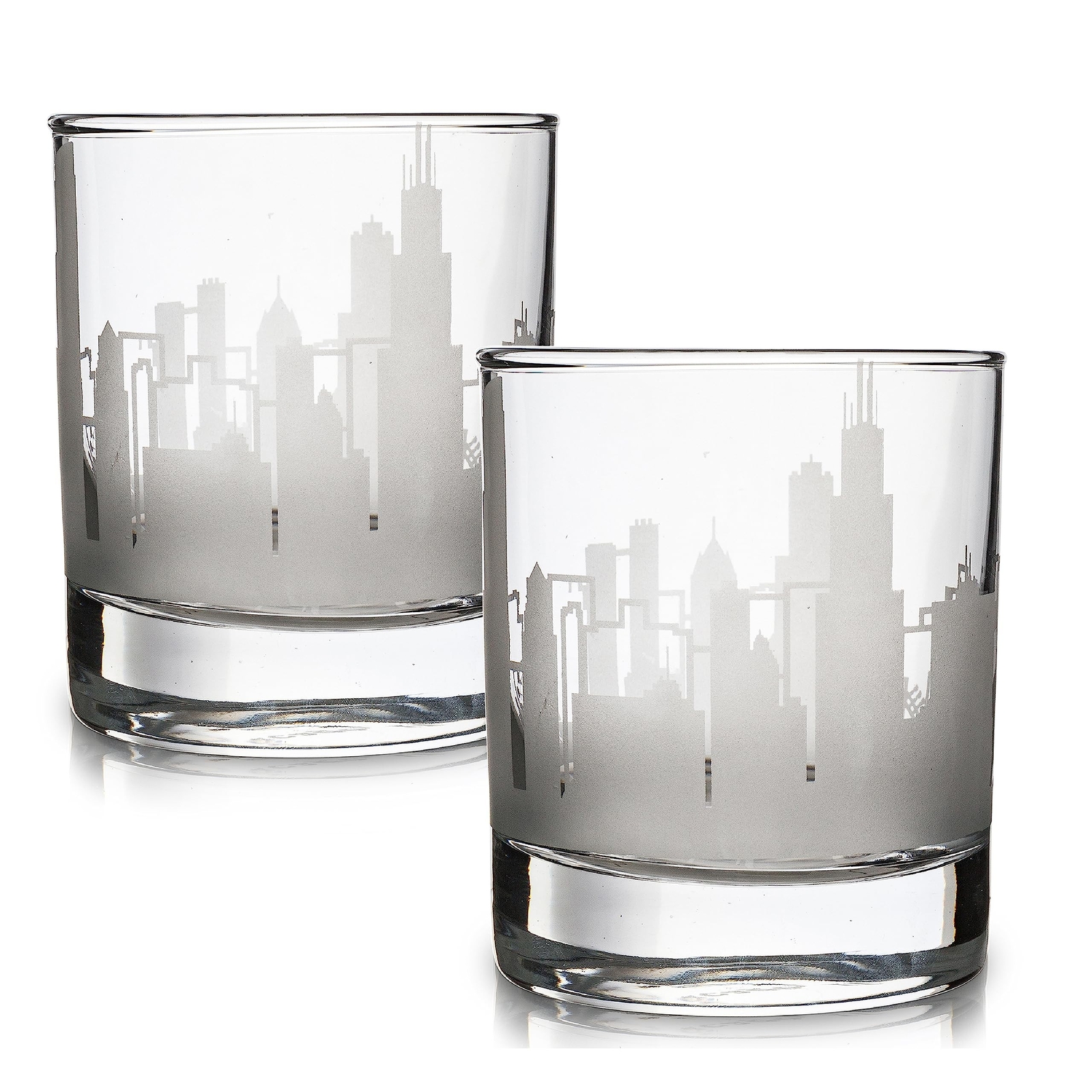 Greenline Goods Skyline Etched Chicago Whiskey Glasses Gift (Set of 2) | Old ... gallery