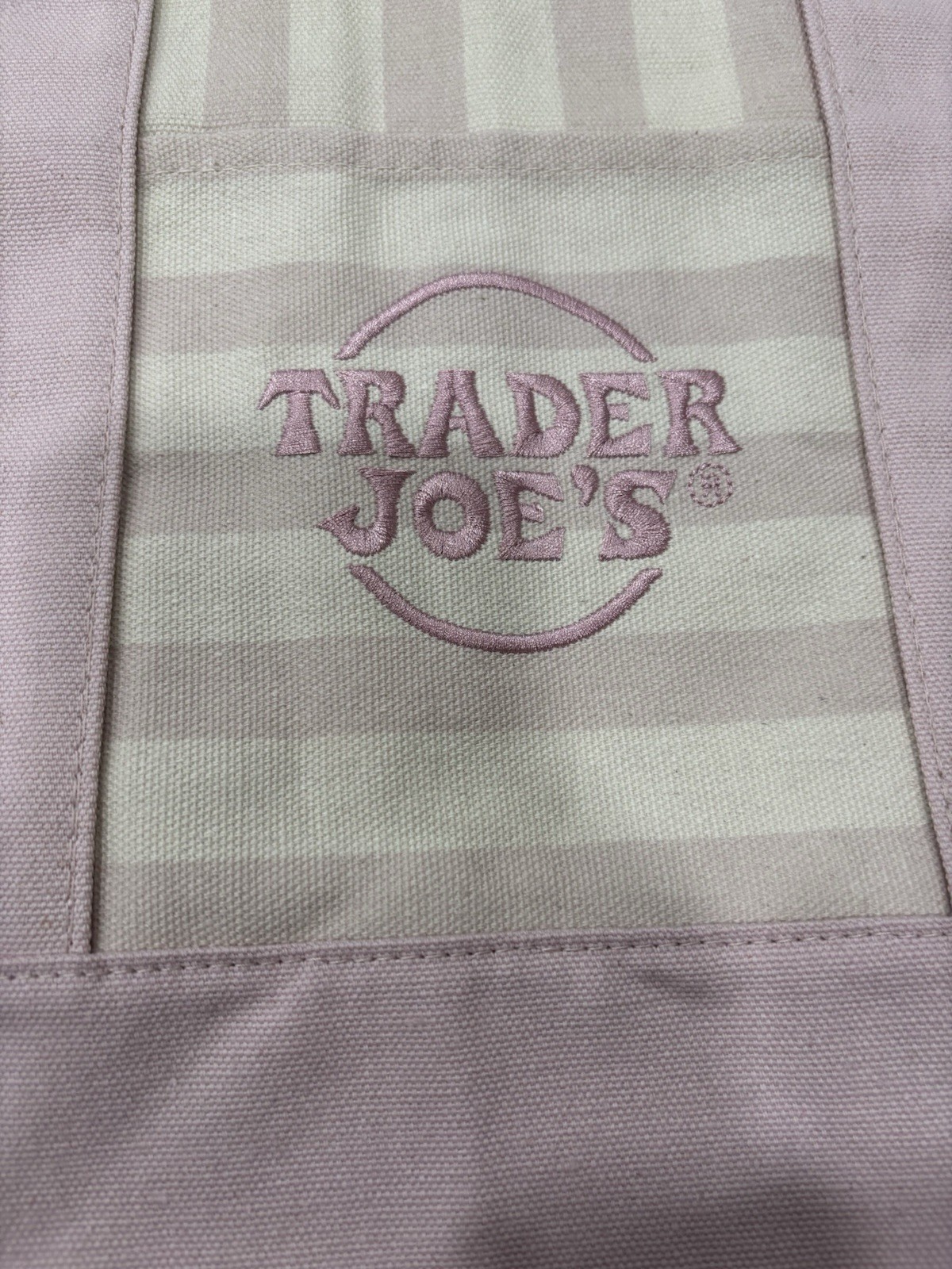 Trader Joe’s Mini Striped Canvas Tote Bag Pink Summer 2026 New with Tag gallery