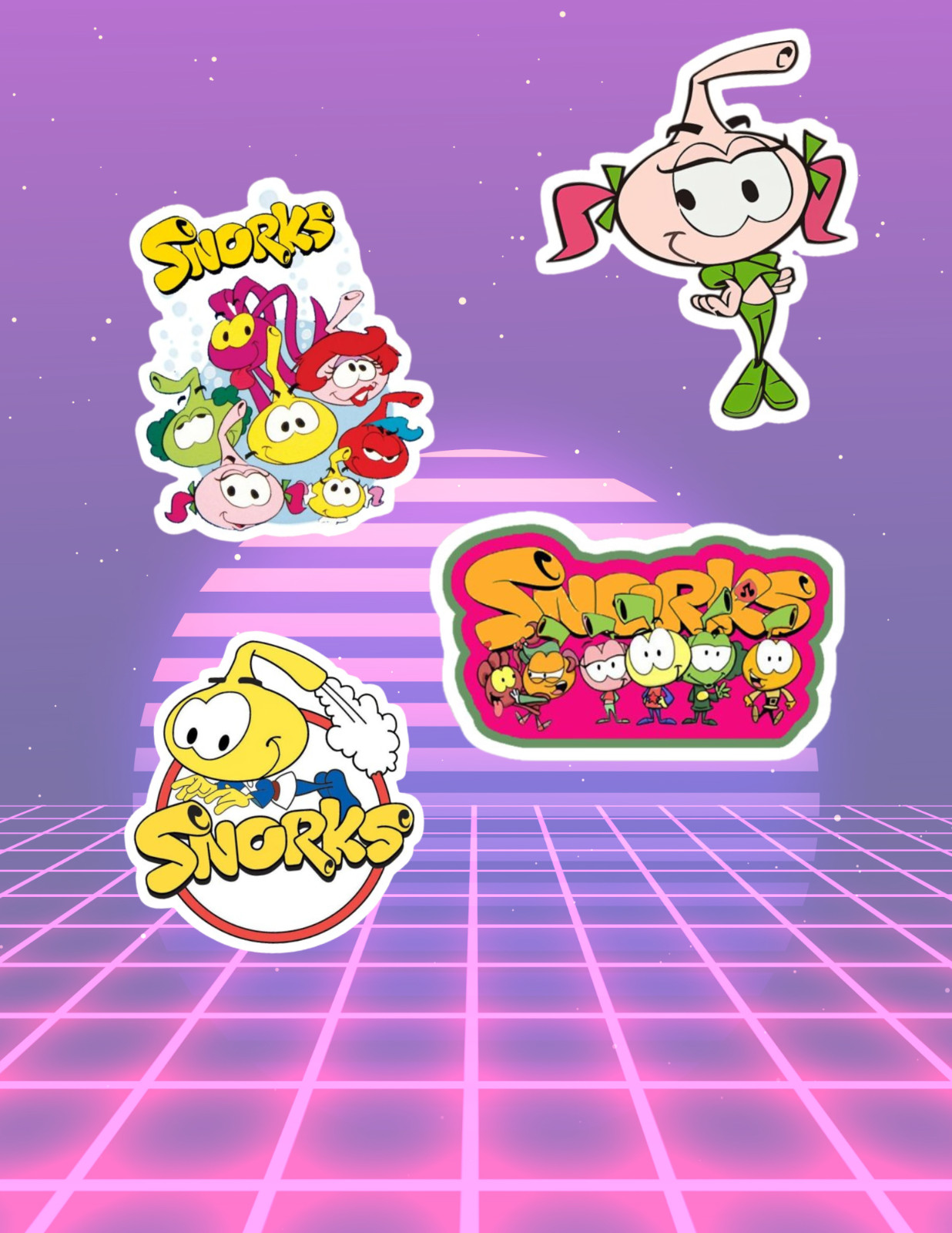 Snorks Retro Cartoons 4pc Sticker Pack gallery