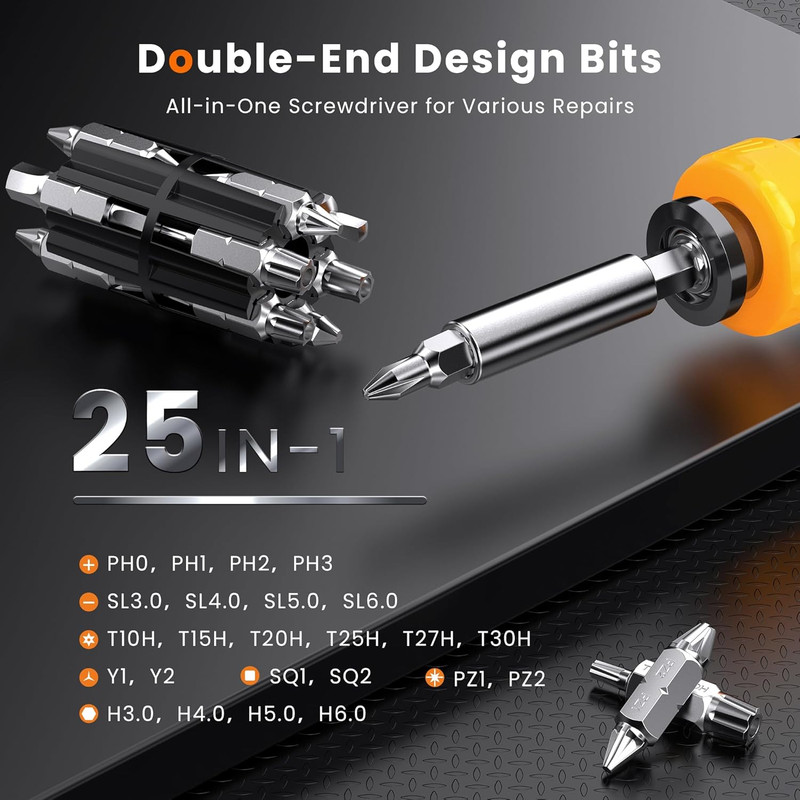 25 in 1 Multi Bit Screwdriver Set Multitool Screw Driver with Torx, Tool Gifts f gallery