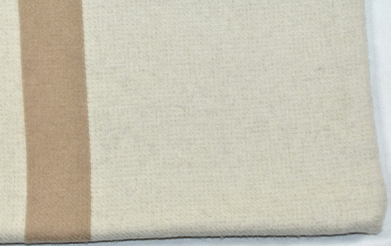 Williams Sonoma Equestrian Cashmere Wool Pillow Cover 22x22 Ivory Camel NEW gallery