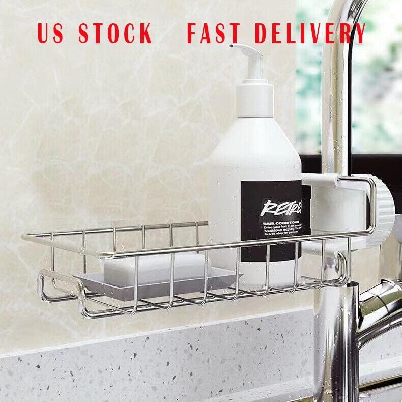 Drain Rack Storage Holder Shelf-Kitchen Sink Faucet Sponge Soap Cloth gallery