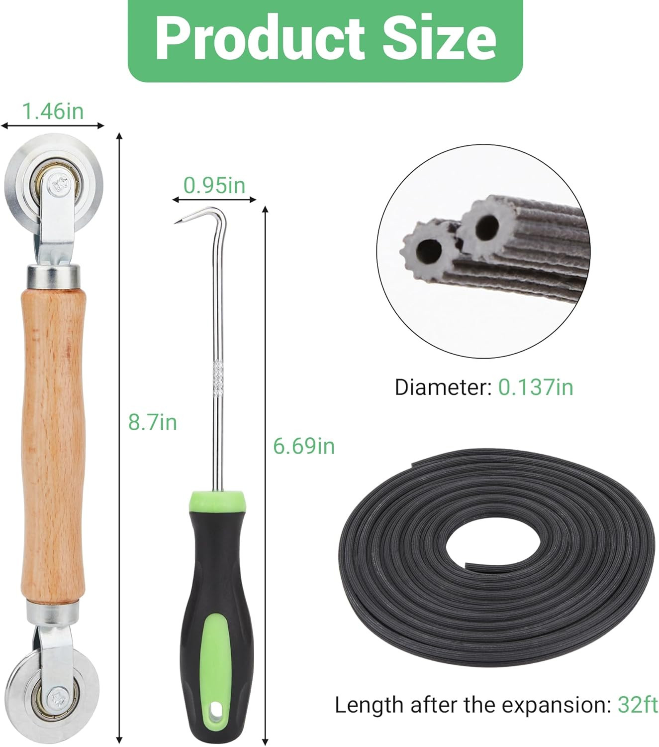 Screen Repair Kit 32 ft Screen Retainer Spline Spline Steel Roller Removal Ho gallery