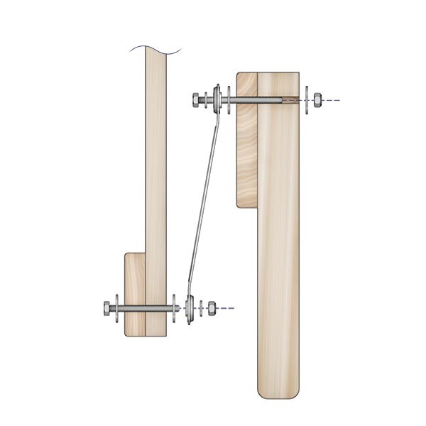 WOODRIVER Glider Bracket Hardware 4-piece gallery