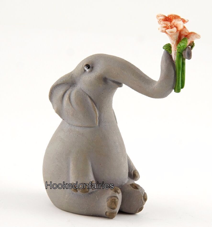 Elephant Offering Flowers TO 4627 Miniature Fairy Garden gallery