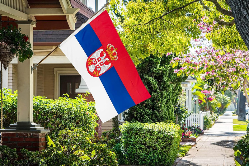 DANF Serbia Flag 3X5 Ft Thick Polyester, Fade Resistant, Brass Grommets, Canvas gallery