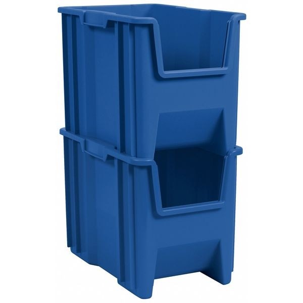 Akro-Mils 13014Blue Hang & Stack Storage Bin, Plastic, Blue, 12 1/2 In H, 10 gallery
