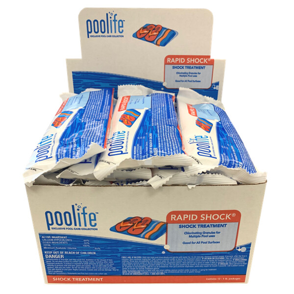 Poolife RapidShock 68% - Chlorine Pool Shock & Oxidizer 1 lb Bags - 24 Pack gallery