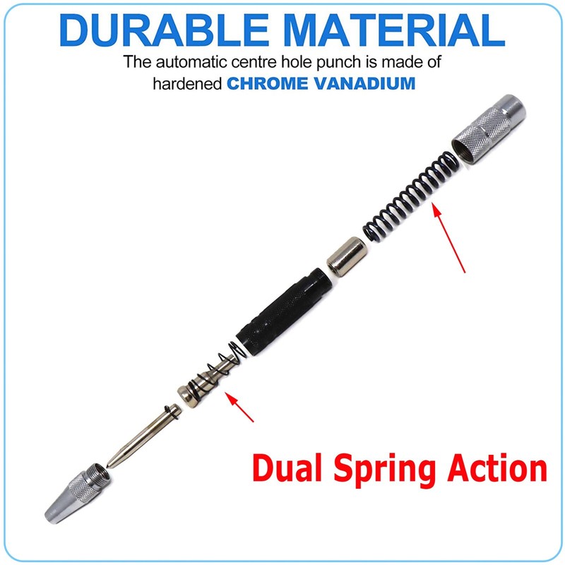 Automatic CENTER PUNCH Tool Adjustable Spring Loaded Super Strong Metal Drill gallery