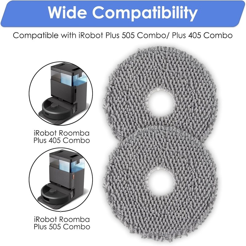 8 Pieces - Replacement Mop Pads for iRobot Roomba Plus 405 Combo/Plus 405 Combo/ gallery