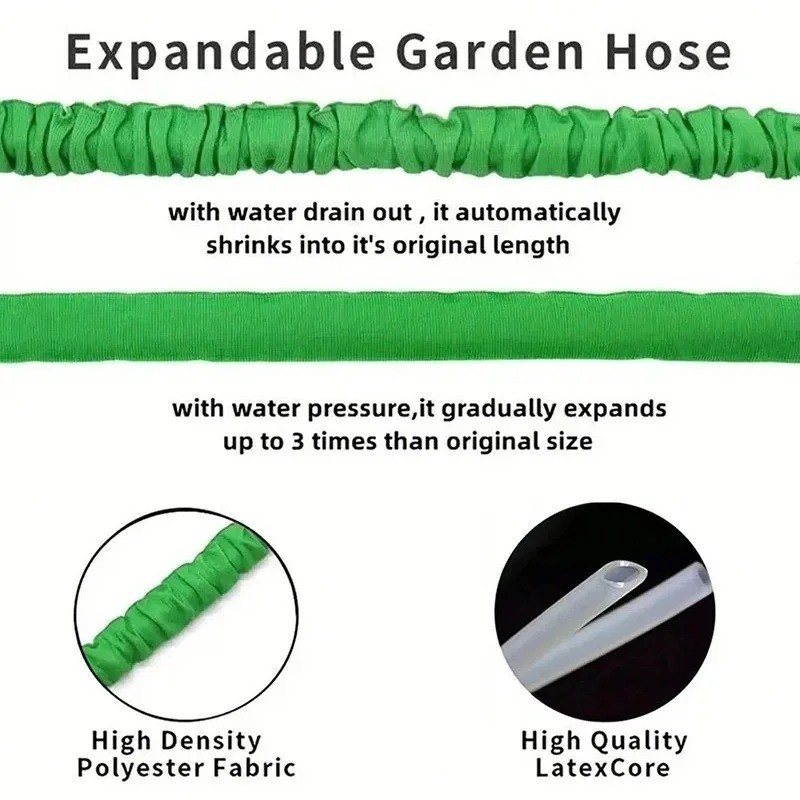 200FT Expandable Garden Hose with 7-Function Spray Gun | Durable Leakproof Flexy gallery
