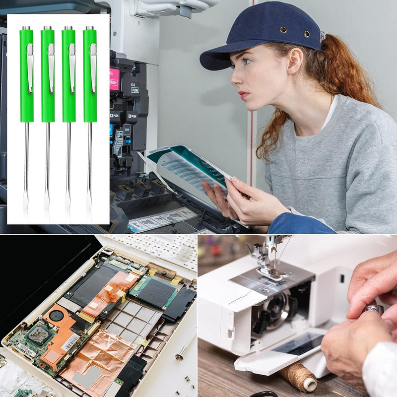 10 Pieces Pocket Screwdriver Mini Tops and Pocket Clips Magnetic Slotted Small S gallery