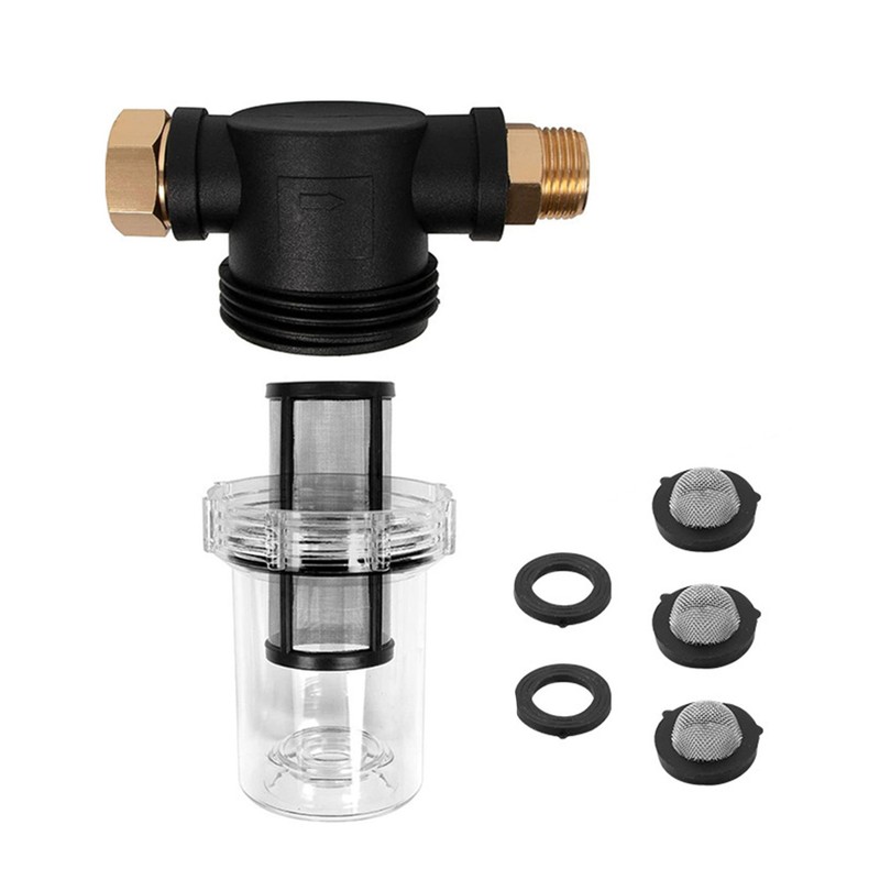 Plastic Metal Inline Water Filter Garden Pressure Washer 40 Mesh 100 Mesh Screen gallery