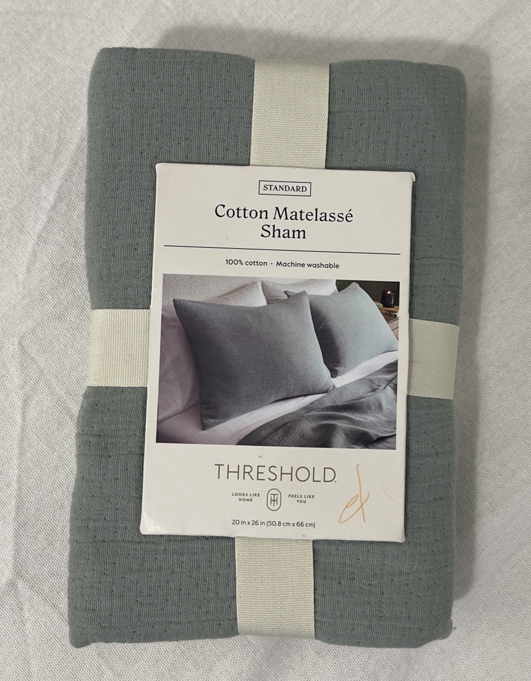 Threshold Cotton Matelasse 1 Sham Light Teal Green Standard/Queen gallery