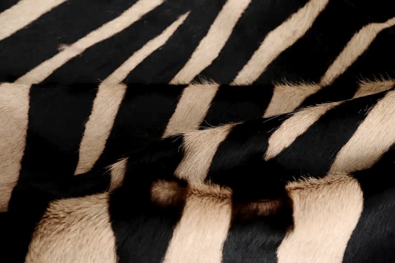 LARGE !! ZEBRA print printed Cowhide Rug natural Cow Hide Skin beige white Z gallery