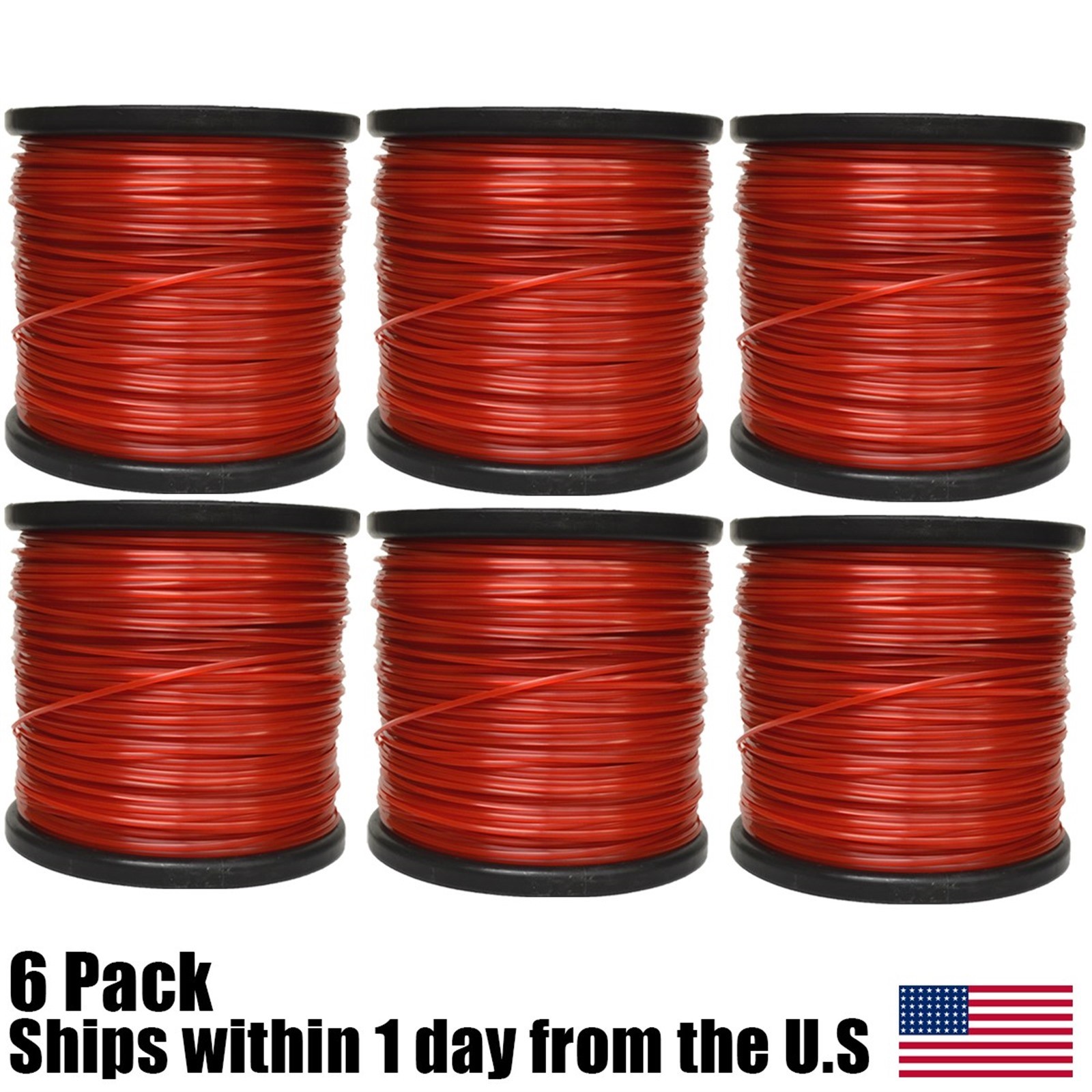 6PK 5lb .095 Square Red Commercial String Trimmer Line For Echo Stihl Redmax gallery