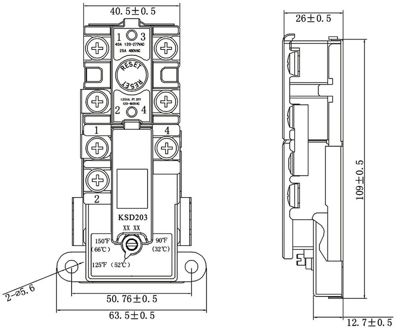 THERMOSTAT FOR DOUBLE ELEMENT TANKS ELECTRIC WATER HEATER gallery