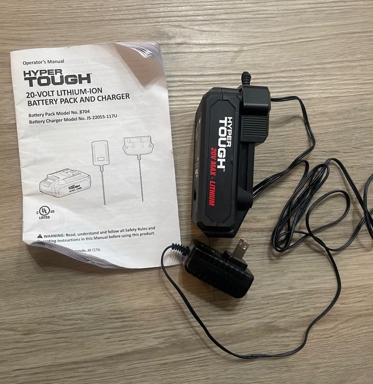 Hyper Tough JS-22055-117U 20V Max Li-Ion Battery Charger And Battery 8704 Bundle gallery