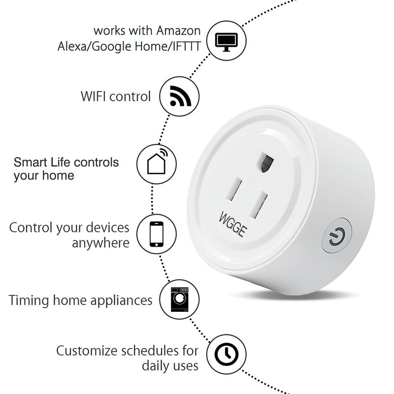 Smart Plug, Mini Smart WiFi Outlet Compatible with Alexa, Google Assistant 2/PK gallery