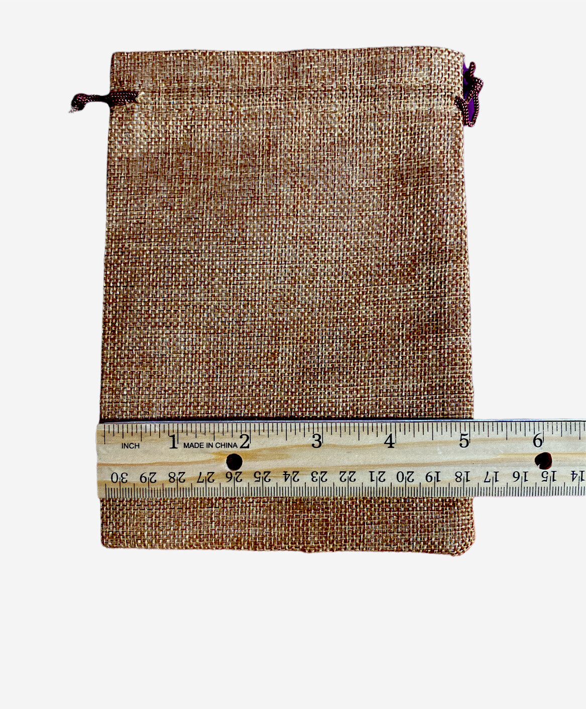 6 Burlap Jute Draw String Bags 7"x5" Party Jewelry Holiday Gift Giving New gallery