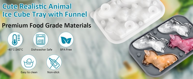 Silicone Ice Cube Tray,Bear 3D Large Ice Cube Molds for gallery
