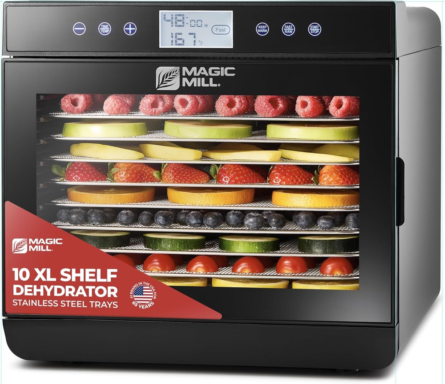 Magic Mill Food Dehydrator Machine (10 Extra-Large Stainless Steel Trays) 700W gallery