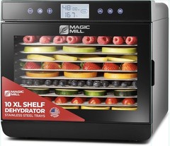 Magic Mill Food Dehydrator Machine (10 Extra-Large Stainless Steel Trays) 700W