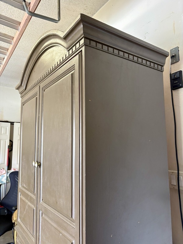 Large Solid Pine Painted (only outside )Armoire Wardrobe - 76” Tall Storage/TV gallery