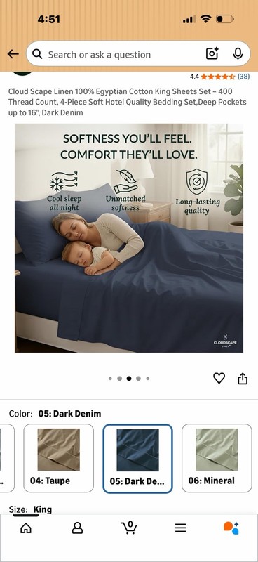 Cloudscape 5 Piece Split King Size Sheets 100 PercentEgyptian Cotton gallery
