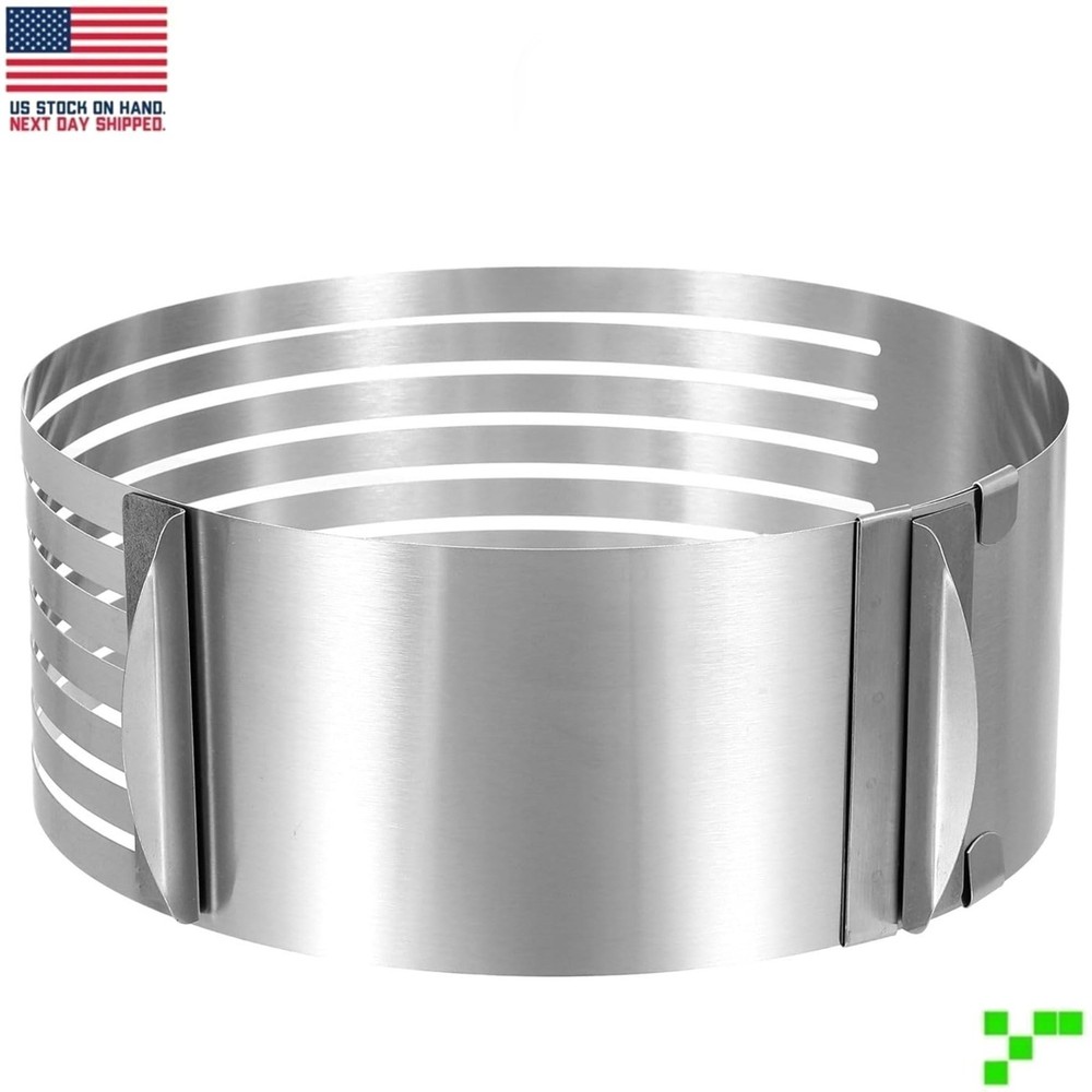 Cake Leveler Slicer Adjustable Round Cake Cutter Ring 7 Layered 6" - 8" Inch